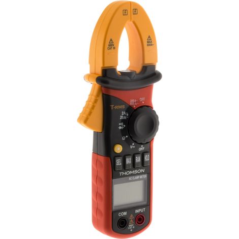 Thomson – Pince ampèremétrique autocalibrée 6 fonctions CAT III 600V – Écran LCD rétroéclairé – Fonction Hold – Indicateur de batterie faible (1/6)