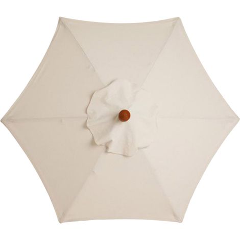Tissu De Remplacement Pour Parasol - 2 M - 6 Baleines - Imperméable Anti UV - Polyester Double Couche - Blanc Crème - 1 Pièce