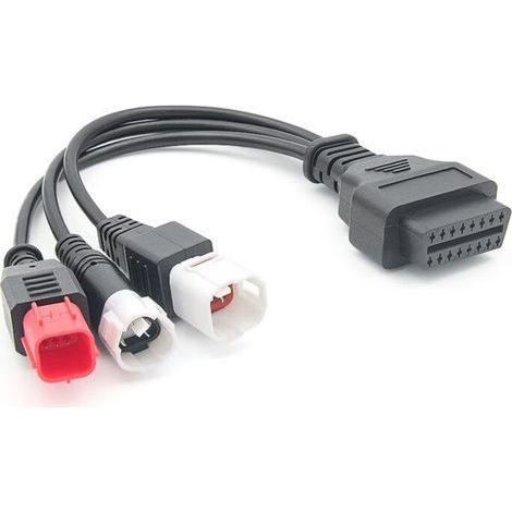 ALLIANDISCâble de Diagnostic OBD2 pour Moto Kline Euro5 16 Broches Vers 3 4 6 Adaptateur