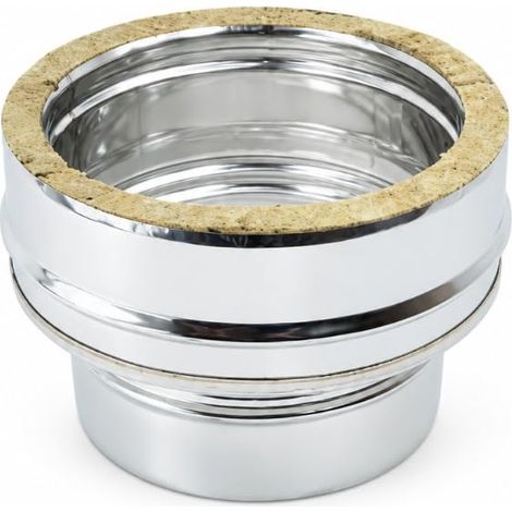 MAKA Raccordo Mono-Doppia Parete Canna Fumaria Inox Ø 80 mm (esterno 100) (1/5)