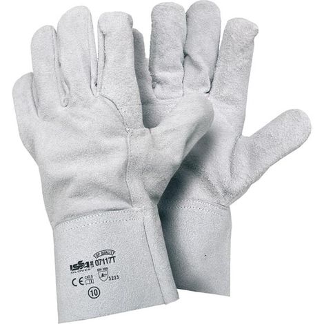 Ariete guanti da lavoro in crosta bovina rinforzati extra tg 10 colore grigio (1/2)