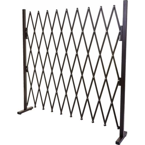 [NEUWERTIG] Absperrgitter HHG-930, Scherengitter Rankhilfe Tierschutzgitter ausziehbar, Alu braun Höhe 153cm, Breite 32-265cm