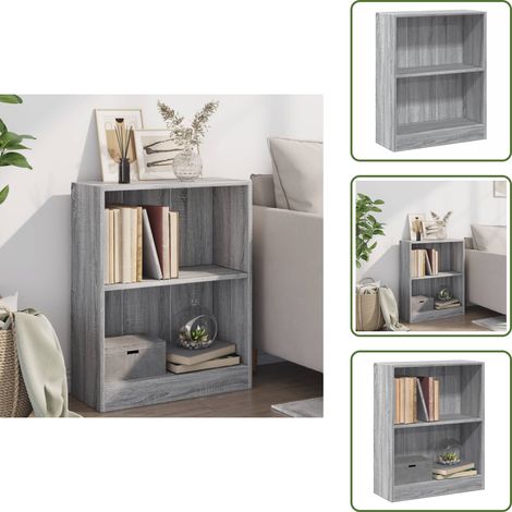 Libreria a due livelli - vidaXL Libreria Grigio Sonoma 60x24x76 cm in Legno Multistrato - Armadietto laterale