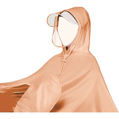 Poncho imperméable réutilisable pour vélo électrique, cape longue orange avec rétroviseur intégré