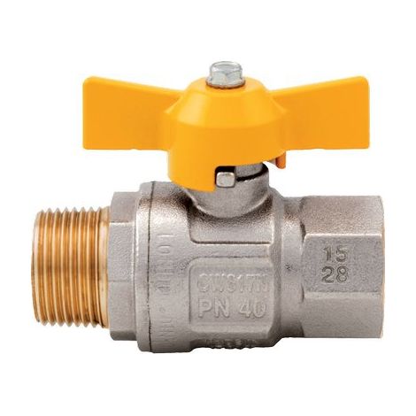 VALVOLA SFERA GAS + FARFALLA MF 069 ITAP - OTTONE NICHELATO 1/2MF- 2 pezzi