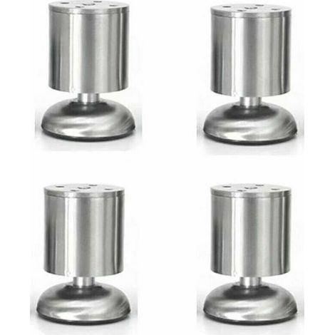 Lot de 4 pieds de meuble réglables en acier inoxydable 8 cm ,Convient à la plupart des meubles (1/5)