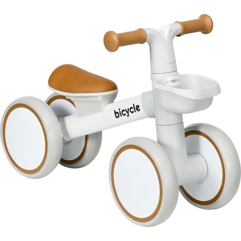 Laufrad, verstellbarer Sitz, Flüsterräder, für 1-3 Jahre, bis 20 kg, Braun/Weiß