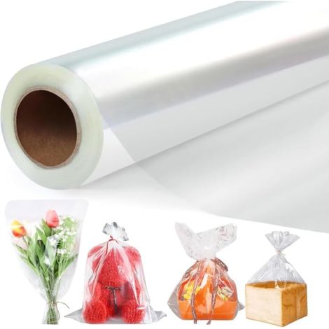 Wosyoodo 43 cm x 30 m 3 Mil Papier Transparent Emballage, Cellophane Emballage Transparent Papier - Fleuriste et Alimentaire de Haute Qualité - Pour Cadeaux, Pâtisseries et Loisirs Créatifs