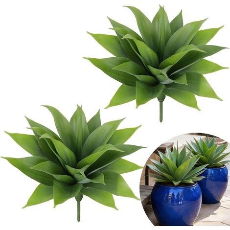 2 Pièces Succulentes Plantes Grasses Plante Artificielle Exterieur 40 cm Agave Fausse Plante Exterieur Anti UV Plante Verte Artificielle en Plastic Decoration Bureau Jardin Salon Maison Interieur (1/5)