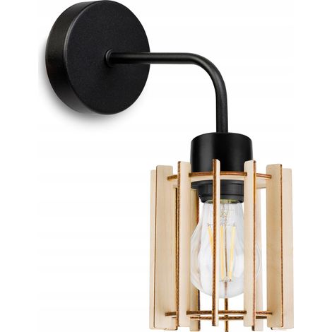 APLIQUE, LÁMPARA CUADRADA, LÁMPARA DE TECHO, PANTALLA DE MADERA, LED (1/5)