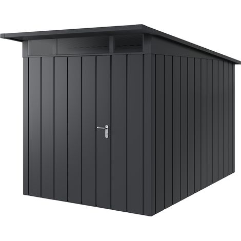Hörmann Metall-Gerätehaus "Juno" mit Pultdach, JPD7 - Modern, 214 x 310 cm (B x T), anthrazit, 1-flüglige Tür, Anschlag links (1/5)