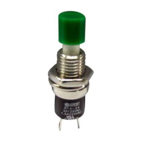 TRU COMPONENTS TC-R13-24B1-05 GN Bouton-poussoir 250 V/AC 1.5 A 1 x On/(Off) à rappel vert 1 pc(s) (1/2)