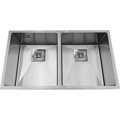 Fregadero de 2 senos en inox Japón, 19,5 cm(alto) 75 cm(ancho) 44 cm(largo) (1/2)