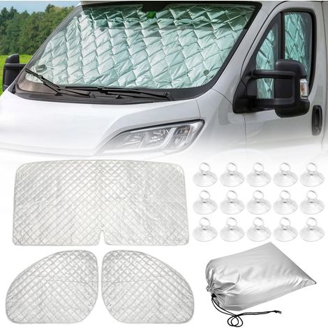 Couverture Pare Brise Voiture, 3 Pièces Protege Pare Brise Givre, Protection Pare Brise Gel, Pare Soleil Voiture Pare Brise Avant Pare Soleil Anti Neige Grele pour Ducato 2006-2021 (1/5)