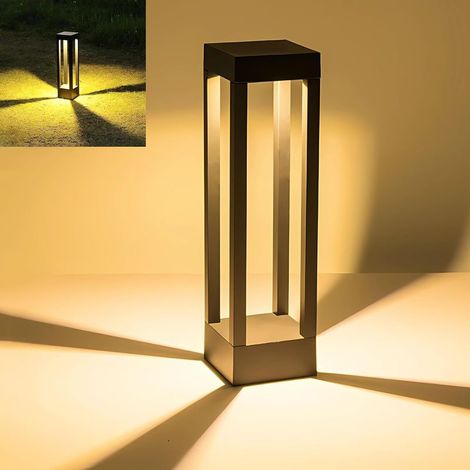 LED-Pollerleuchte für den Garten, IP54 wasserdicht, schwarze Aluminium-Wegeleuchte 10 W, Terrassenleuchte für Rasen, Einfahrt, Hof, wasserdichte Gartenbeleuchtung 40 cm (1/5)