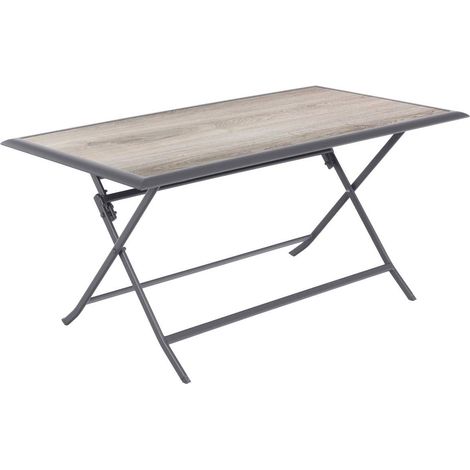 Mesa de jardín rectangular plegable Azua humo gris - 6 asientos - Hespéride (1/3)