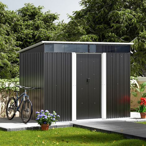 Garden Metal Storage Shed with Lockable Sliding Doors (1/5)
