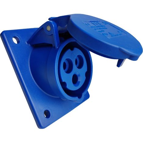 Presa angolare da pannello 16A 3P 230V 6H blu IP44 alimentazione (1/5)