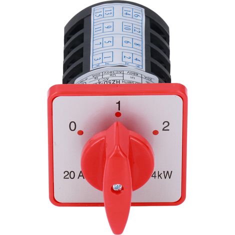 Commutateur à cames BERM, 4 bornes, 3 positions, montage rotatif, 380 V CA, 20 A (1/5)