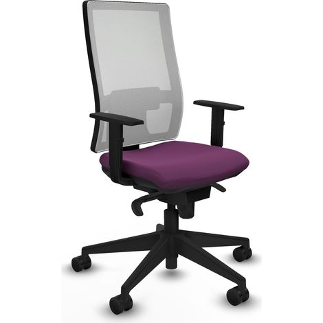 Horna sincro malla blanca similpiel morado brazos 1D base piramidal  ruedas 65mm nailon (1/5)