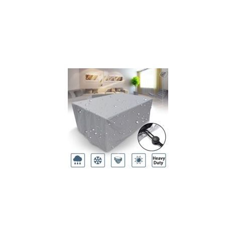 Housse Salon de Jardin,Housse de Table Jardin Rectangulaire,Couverture de Protection Meubles Bâche Salon de Jardin Imperméable Anti-UV, Tissu Oxford Bache Table Exterieur (14014090cm) Gris (1/5)