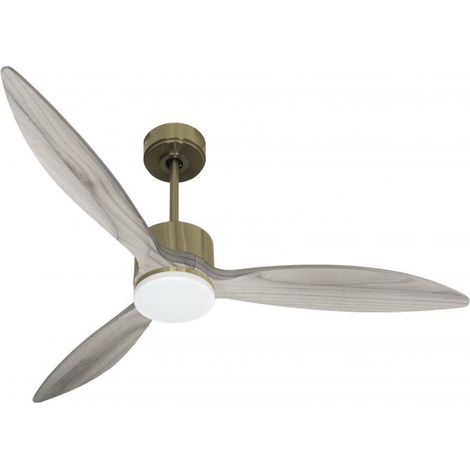Modulo slim - Super destratificateur et ventilateur DC 132 cm Laiton pales bois gris avec Lumière 25 à 35 m² (1/5)
