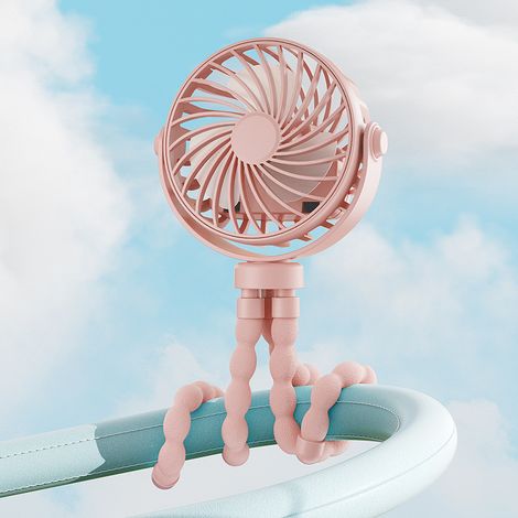 Ventilateur flexible pour poussette - Ventilateur portable avec batterie, rechargeable, 3 vitesses, pour poussette, lit ou bureau (1/5)