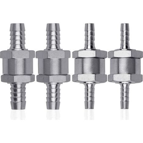 4 Pcs Clapet Anti-retour Gasoil en Alliage d'aluminium, 6/8/10/12mm Clapet de Carburant avec Flèche pour Essence Diesel Voiture Bateau Moto (1/4)