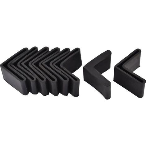 40 x 40 mm Noir sourcing map 8pcs Casquette Pieds Chaise Angle Fer Forme L Patin Meuble Table Embout Capouchon Cornière Protection en Caoutchouc