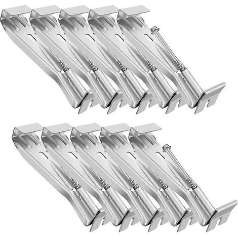Packung mit 10 5-Zoll-Dachrinnenhalterungen, robuste und unsichtbare Befestigungen, Aluminium-Dachrinnenhalterungen für die Dachrinnenreparatur (1/5)