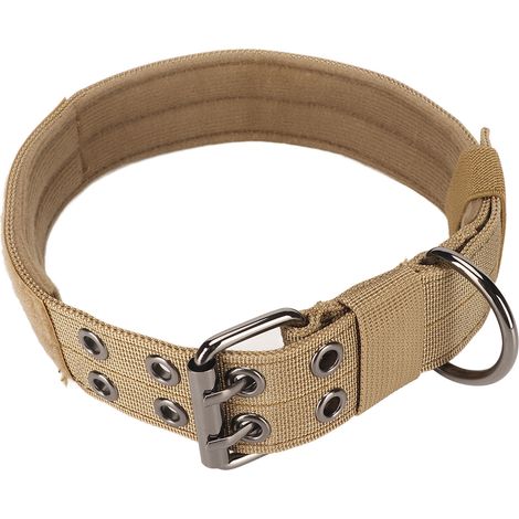 Collier militaire pour chien, collier de dressage réglable en nylon avec boucle métallique robuste pour chiens moyens et grands (taille M). (1/5)