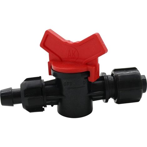Hose Connector Adapter 11Mm to 13Mm Crane Valve with Lock Nut Agricultural Tool Drip Irrigation with Stop Valve 2 Water Flow Control (1/4)