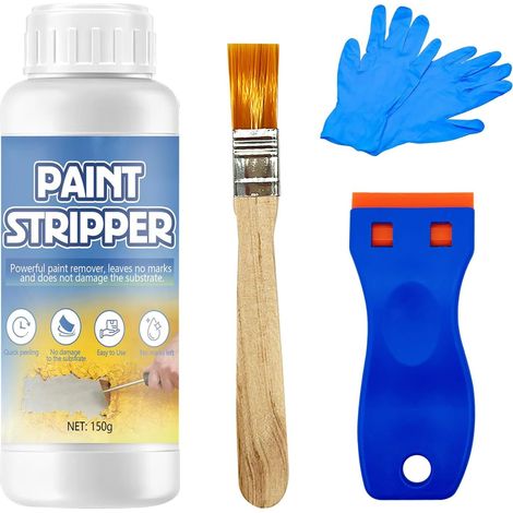 150g Décapant Universel, Décapant de Peinture avec Pinceaux, Décape Lasure Peinture, Lasures et Vernis, Agit sur Bois, Fer et Métaux, ÉLimination de la Vieille Peinture (1/5)