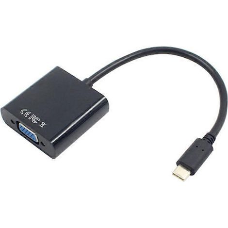 Câble adaptateur USB-C USB 3.1 Type C pour VGA mâle vers VGA femelle, convertisseur vidéo 1080p pour Mac (1/5)