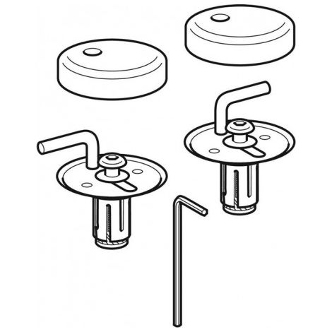 Ensemble de charnières pour siège WC Eurotrend, en acier inoxydable