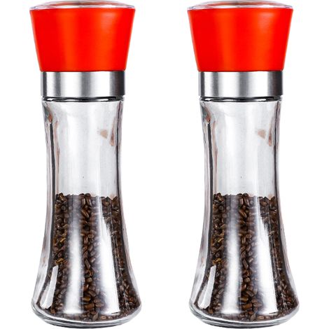 Ensemble de 2 moulins à poivre et à sel - Rechargeables à gros grains (1/4)