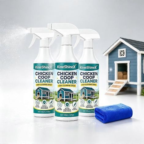 3 piècesKit de nettoyage en profondeur pour poulailler (120 ml), nettoyant multi-surfaces pour cages à volailles, élimine rapidement les taches et les mauvaises odeurs dans les zones de nidification d (1/5)