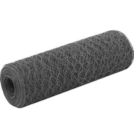 Grillage Acier avec revêtement en PVC 25x0,5 m Gris 3 (1/4)