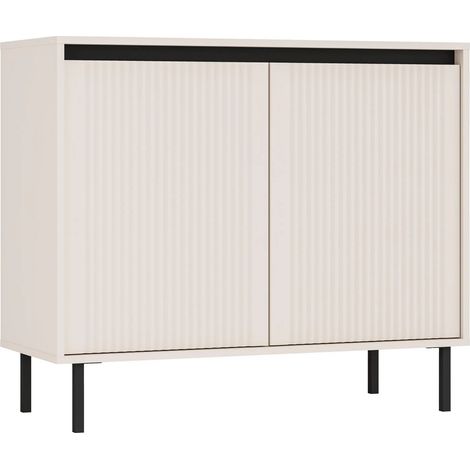 AX LIVING Sideboard Bodrum Kommode 2 Türen 100 cm Sandbeige