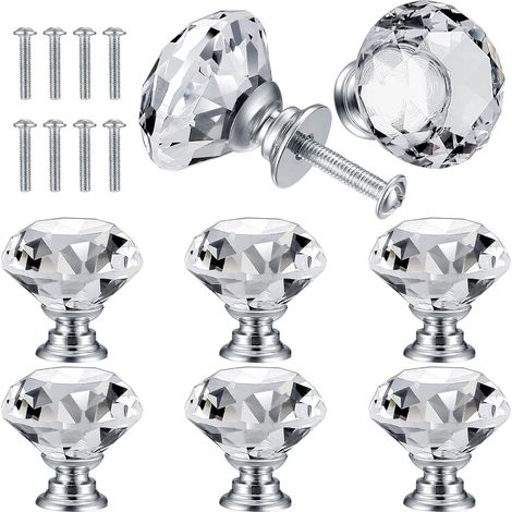 Boutons de meubles en cristal - 8 pièces - 30 mm (1/5)