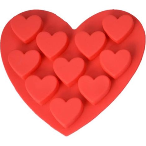 Silicone Chocolate DIY Candy Molds Ice Silicone Ice Cube Trays Cube Trays Cake Cookies Hearts Mold Baking Red Shape