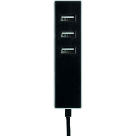 Adapter 3 USB-A mit Befestigung, 1,5 m, Schwarz