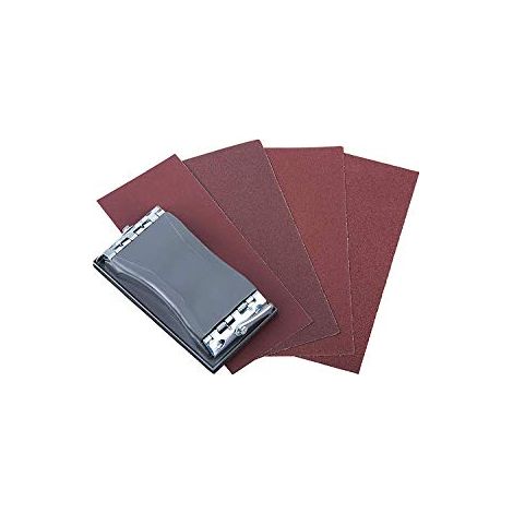 wolfcraft Set levigatrice manuale, 41 pezzi I 2877000 I Set pratico per levigature fini e regolari (1/4)