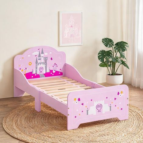 Lit enfant rose en MDF 143 x 73 x 60 cm (1/5)