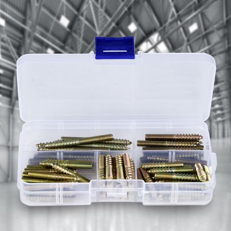 80 vis à bois M5, connecteurs pour blocs d'outils en bois, vis double face, boulons de suspension (1/5)