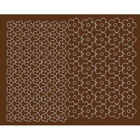 Aufkleber für Fahrradhelme, Blumenmotiv, 112 Stück, braun matt
