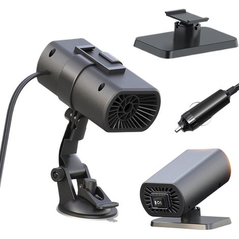 Chauffage 12 V pour voiture – Désembueur de camion avec ventilateur, dégivreur de pare-brise 2 en 1 avec support à ventouse, pour fenêtre de véhicule, camion, hiver (1/5)