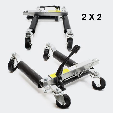 Le Poisson Qui Jardine – Lot de 4 crics hydrauliques 2,7T – Capacité de charge 680 kg – Conception maniable pour espaces restreints – Adapté pneus jusqu’à 30 cm (1/4)