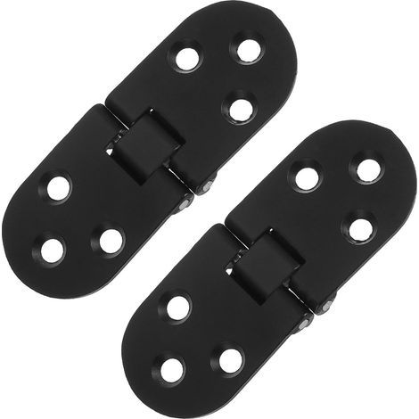 Folding table hinges – Set of 2 zinc alloy hinges with 180-degree rounded corners (black) (1/5)
