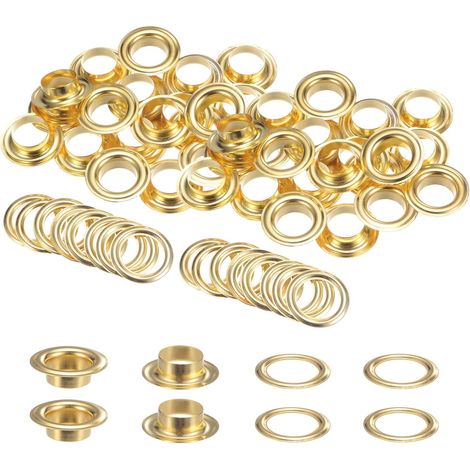Œillets avec Rondelles de 14 mm en Cuivre Or 40 Ensembles (1/5)